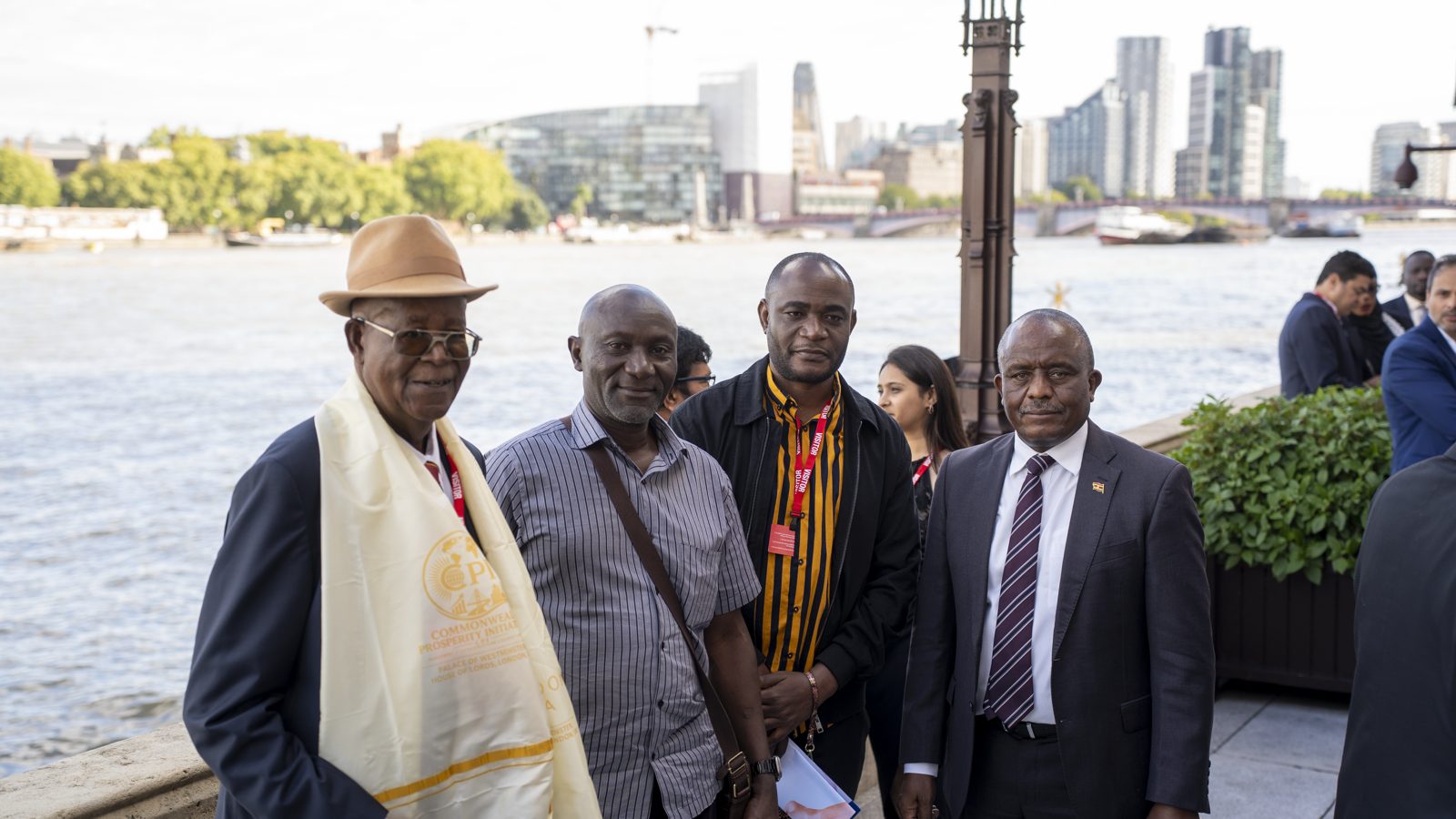Delegation members by the River Thames